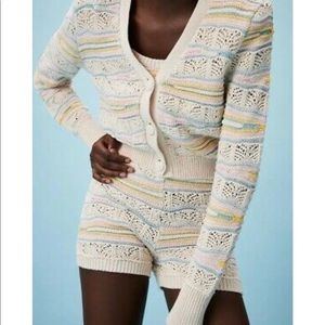 Zara women’s POINTELLE KNIT JACKET. Size medium